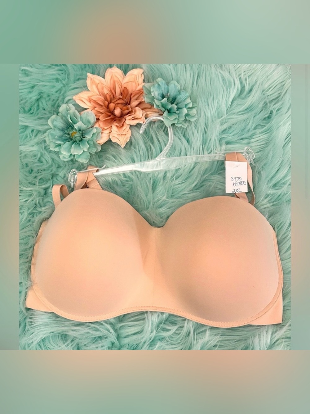 MAIDENFORM Women’s Wireless Side/Back Smoothing Convertible Bra Nude Sz 2XL NEW!